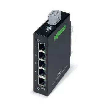 Switch di rete Wago 852-111 — 5 porte Fast Ethernet (10/100), full duplex, 18–30 V DC