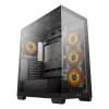 Case per PC DeepCool CG580 4F Midi Tower — ATX/ITX/MicroATX, vetro temperato, 3×120mm+1×120mm ventole, 2×3,5 pollici & 2×2,5 pollici, USB-A×2 USB-C×1, nero