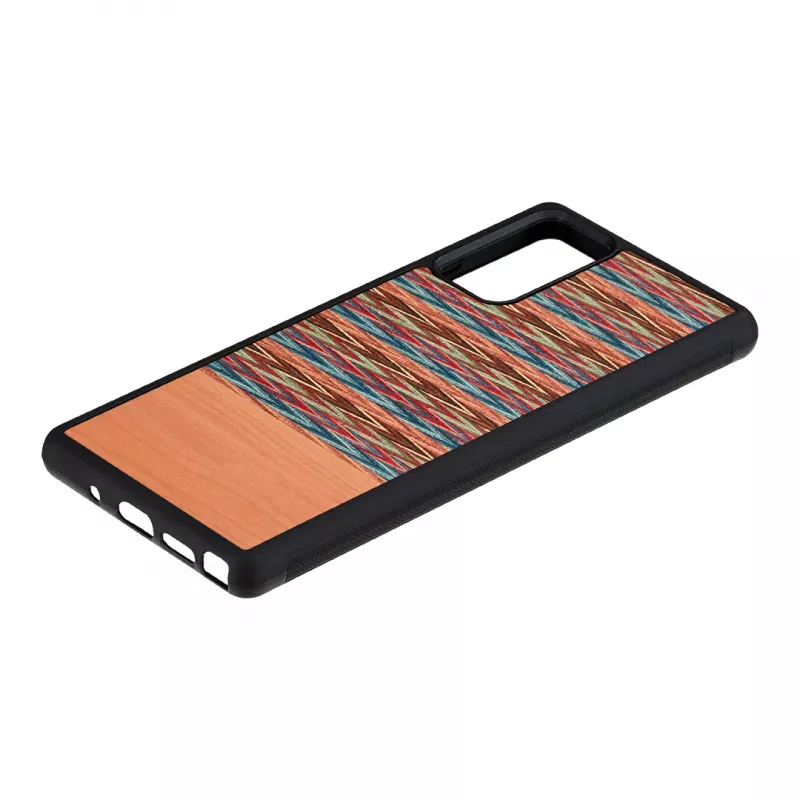 Custodia per smartphone Man and Wood per Samsung Galaxy Note 20 — motivo a quadri marrone, interno nero