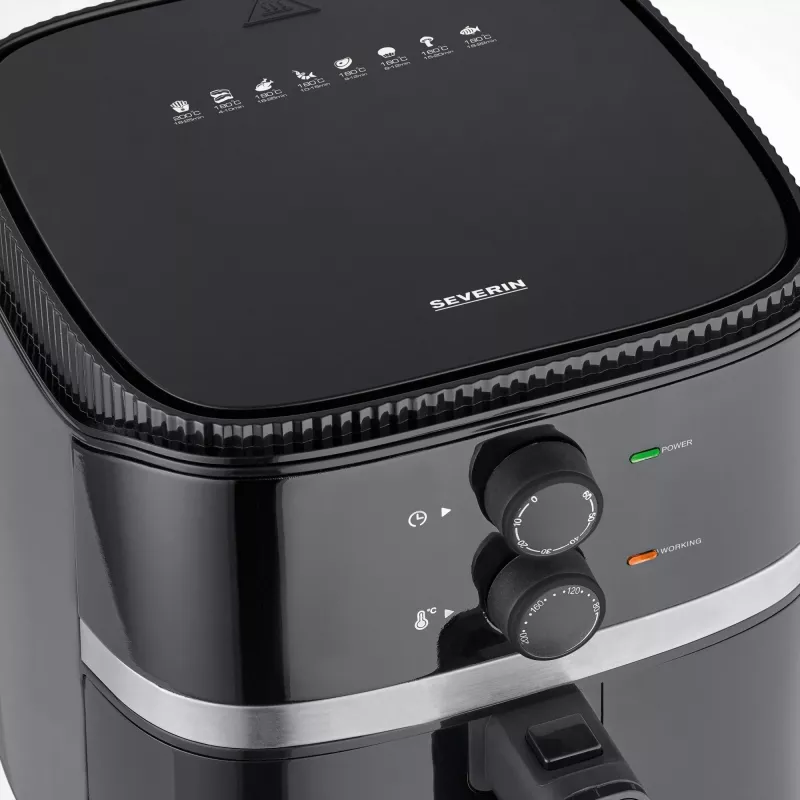 Friggitrice ad aria calda Severin FR 2452 4,3 L 1500 W nero argento