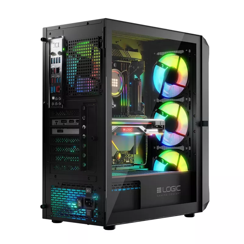 Case LOGIC CONCEPT Portos ARGB ATX Mid-Tower, nero