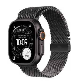 Smartwatch Apple Watch Ultra 3 GPS + Cellular 49mm cassa in titanio nero con cinturino Milanese Loop in titanio nero Medium