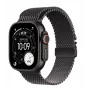 Smartwatch Apple Watch Ultra 3 GPS + Cellular 49mm cassa in titanio nero con cinturino Milanese Loop in titanio nero Medium