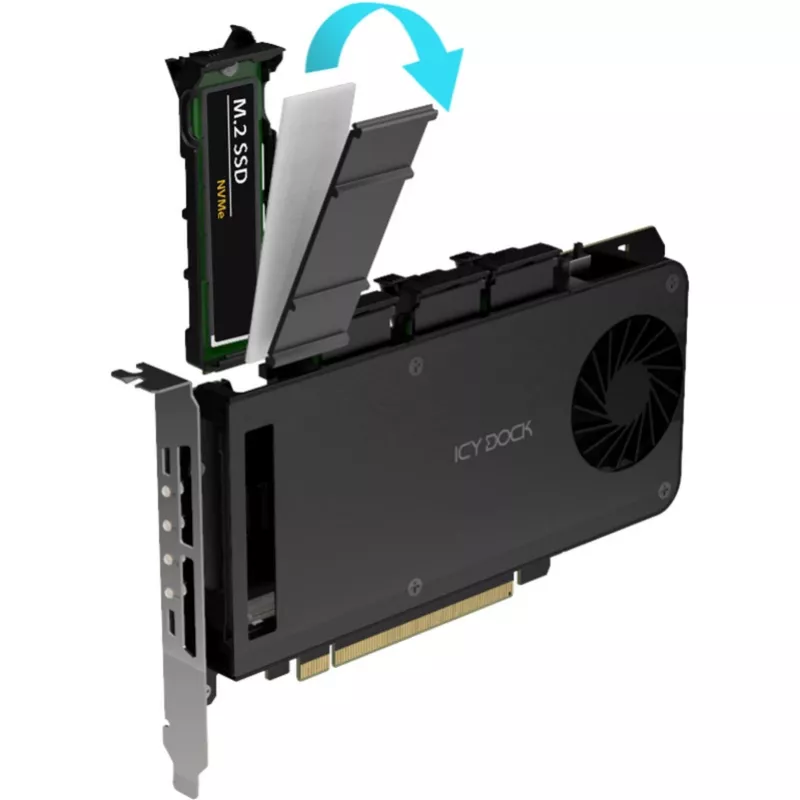 Scheda adattatore per telaio mobile icy dock MB204MP-1B — telaio mobile hot-swap per 4 × M.2 NVMe SSD
