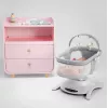 Culla / culla a dondolo Lionelo Bella Set grigio cemento – lettino per neonati con funzione dondolo