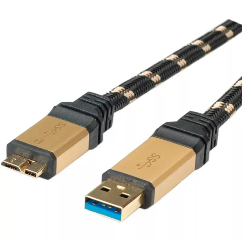 ROLINE Gold cavo USB 3.0, connettore maschio USB A - connettore maschio USB 3.0 Micro B 2,0 m (11.02.8879)