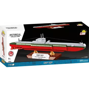Kit di montaggio in plastica Cobi sottomarino polacco ORP Sęp scala 1:300 (COBI-4856)
