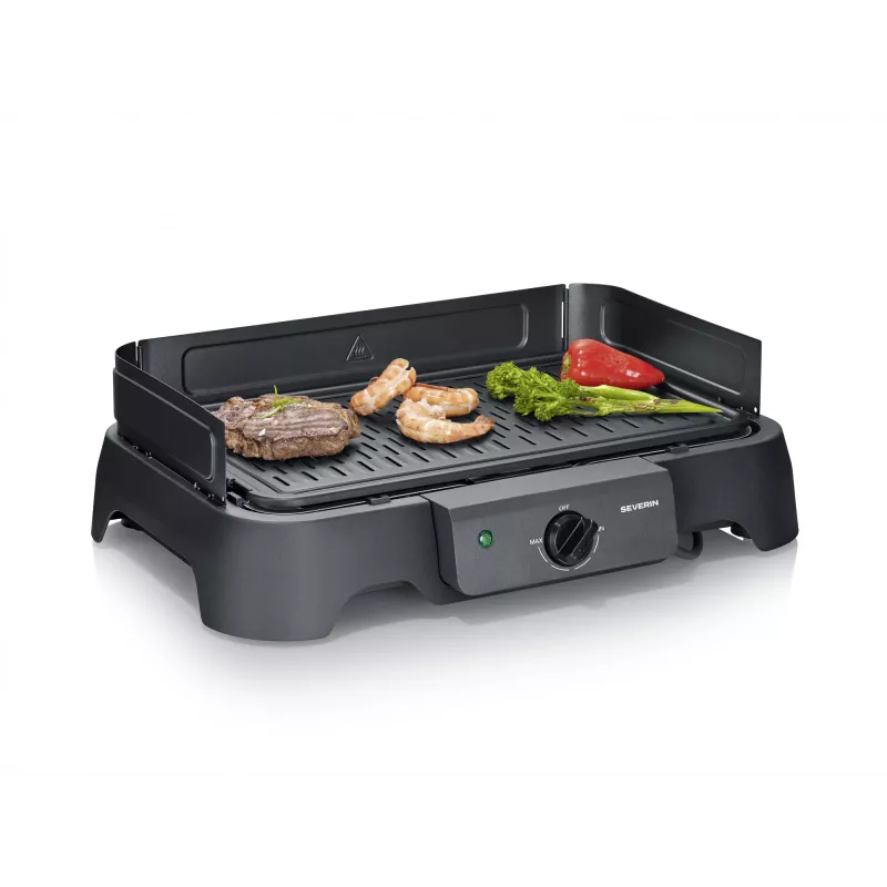 Griglia elettrica da tavolo SEVERIN PG 8595 — 2000 W, superficie di cottura rettangolare, nero