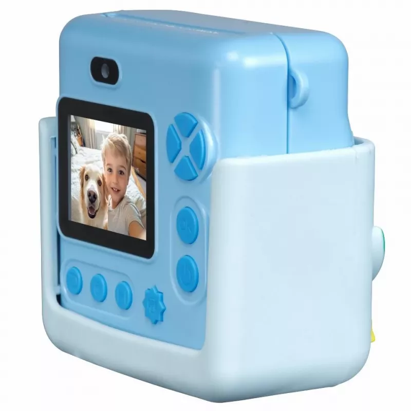 Denver KPC-1363BU Fotocamera istantanea per bambini Dino con stampante termica, 20 MP, blu
