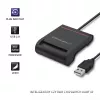 Lettore di carte ID QOLTEC Smart-Chip — USB, nero, 84,5×65×16 mm, 63 g