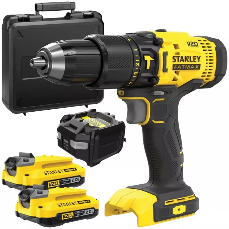 Avvitatore trapano a batteria STANLEY SFMCD711D2K 18V Li-Ion 2x2Ah, 2 marce, 80 Nm, LED, valigetta