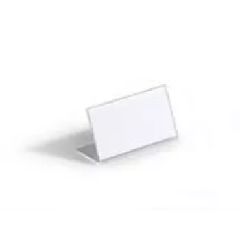 Durable 8055-19 portanome da tavolo, forma a L, 52 x 100 mm, acrilico, trasparente, confezione da 10
