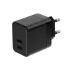 Caricabatterie da parete Crong Ultra Compact GaN 35W PD 3.0 2x USB-C (nero)