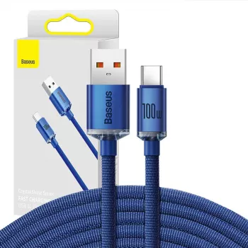 Baseus Crystal Shine Cavo USB a USB-C, 100W, 2m (blu)