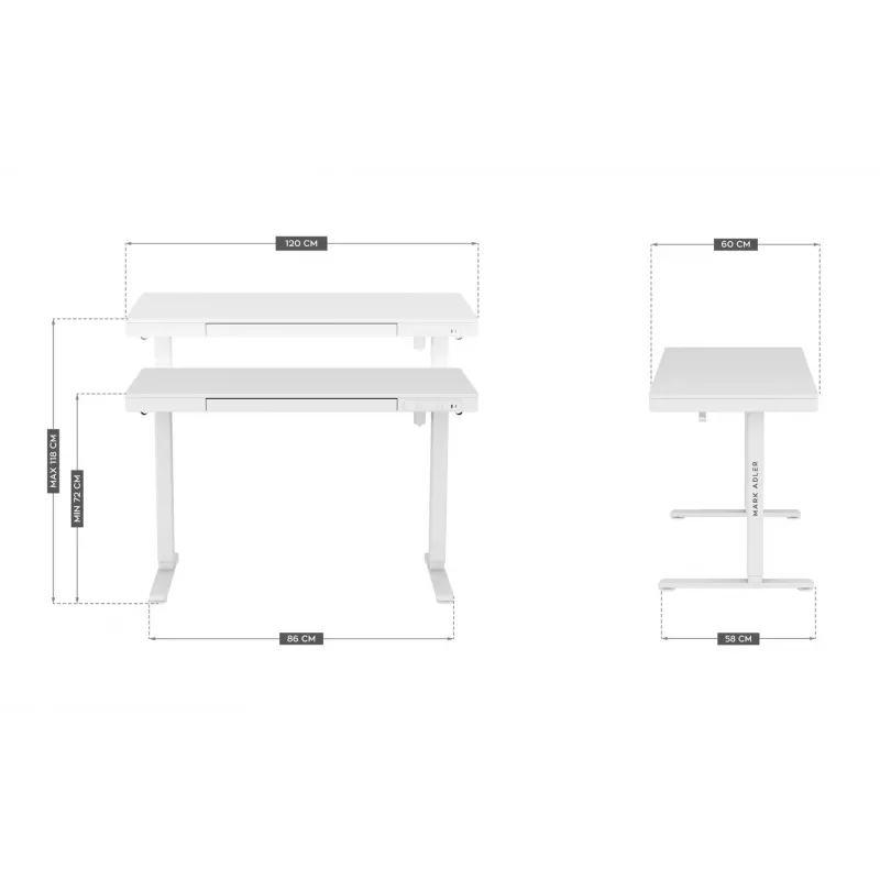 Scrivania elettrica MA-Leader 8.2 bianco