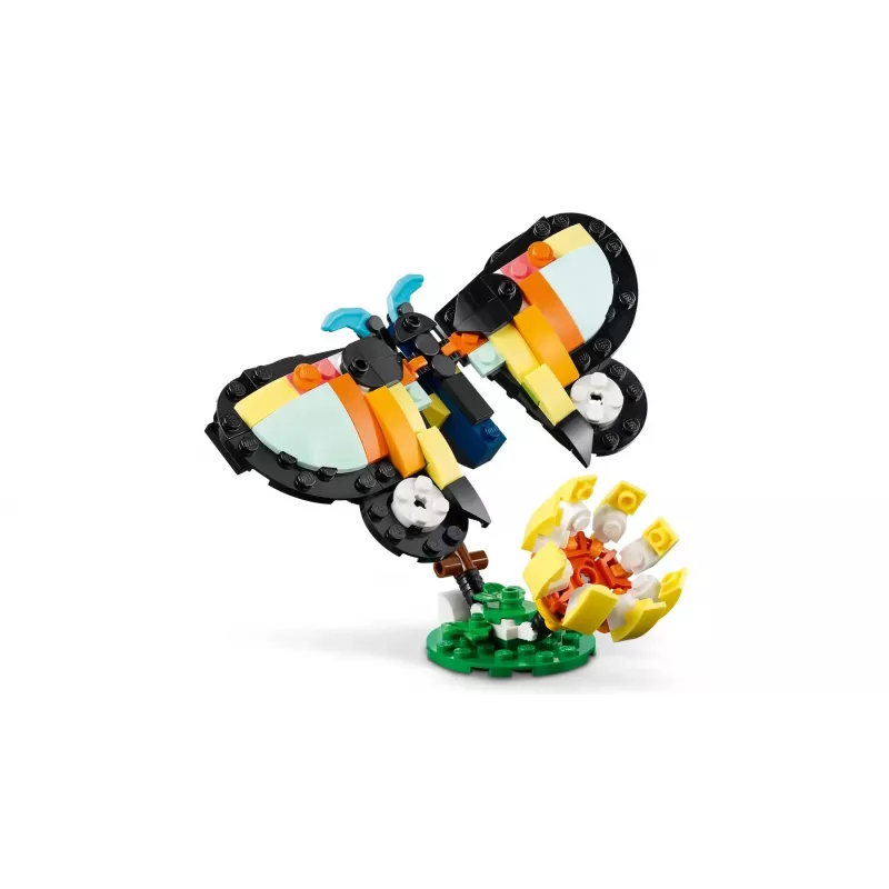 Giocattolo da costruzione LEGO Creator 3-in-1 animali selvatici set tucano tropicale 31173