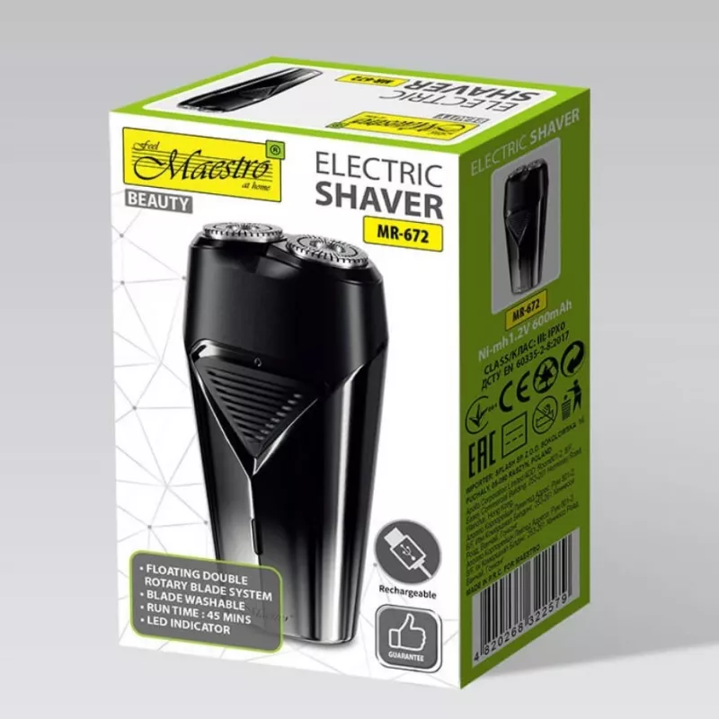 Rasoio elettrico Maestro MR-672 USB ricaricabile impermeabile – rasoio a lamina da viaggio