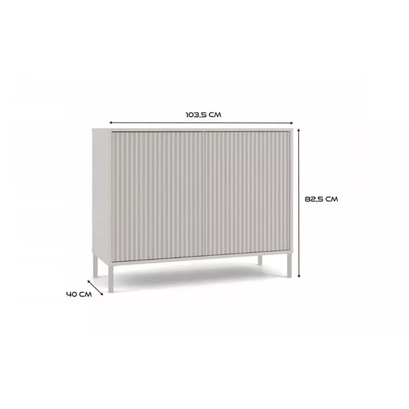 KAMARO 2D comodino stretto, colore cashmere