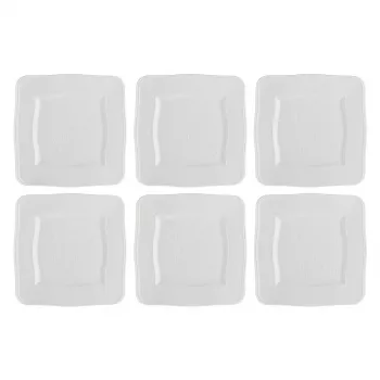 Set di piatti quadrati LA PORCELLANA BIANCA P003800120 — 6 pezzi, bianco, 20 cm