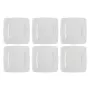 Set di piatti quadrati LA PORCELLANA BIANCA P003800120 — 6 pezzi, bianco, 20 cm