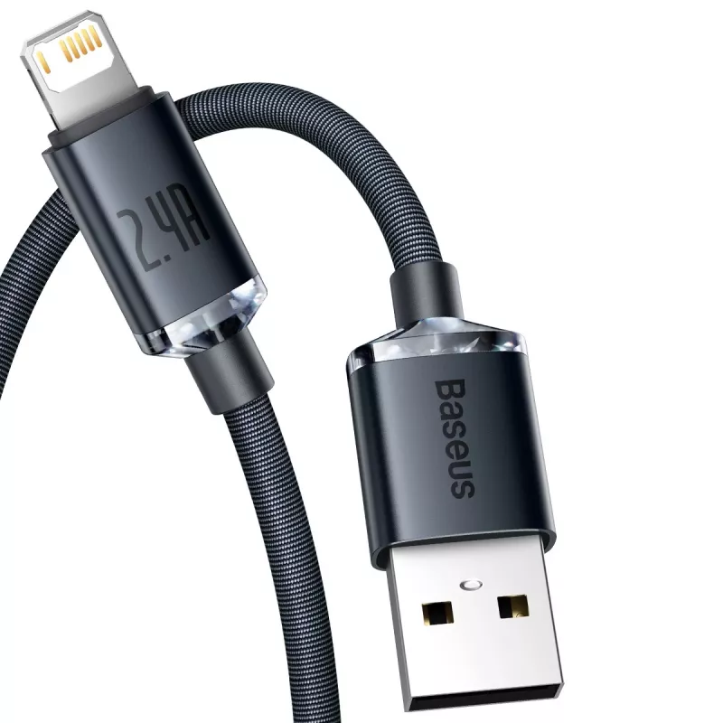 Baseus Crystal Shine Cavo USB a Lightning, 2,4A, 2m (nero)