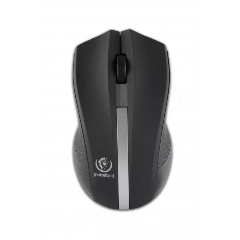 Mouse ottico wireless Rebeltec, GALAXY nero/argento, superficie in gomma