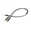 Adattatore audio Gembird CCA-417M, jack 3,5 mm maschio a 4 poli su 2x jack 3,5 mm femmina, 0,2 m, nero