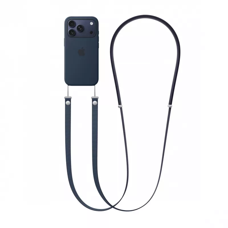Tracolla Apple Crossbody Strap blu — lunghezza 2,08 m, rPET e acciaio inox