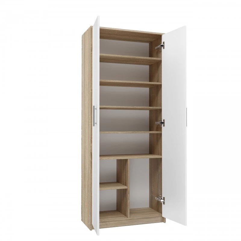 Armadio portadocumenti OLIV 2D 74x35x180 cm, rovere Sonoma/bianco
