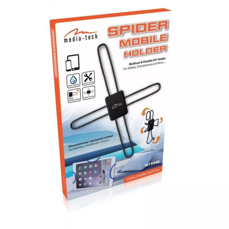 Supporto per cellulare MEDIA-TECH MT5540 Spider – regolabile in altezza, leggero, per smartphone e tablet