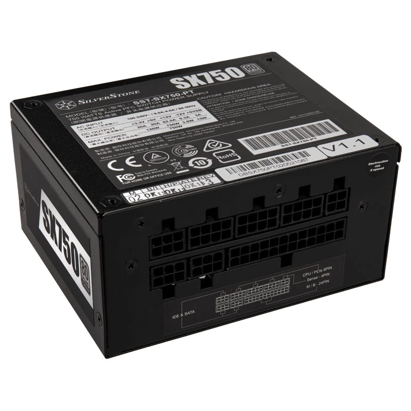 Alimentatore SILVERSTONE SX750 Platinum 750W 80 Plus Platinum, formato SFX-L
