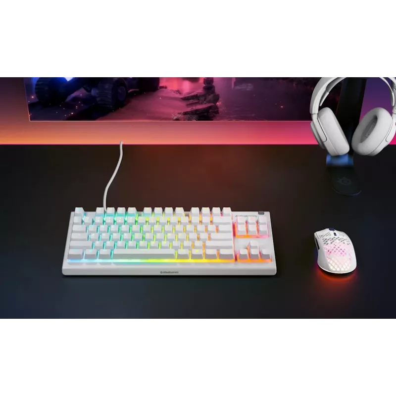 Tastiera SteelSeries Apex 3 TKL US, bianco