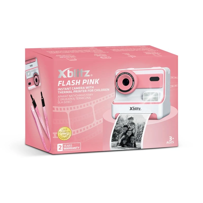 Xblitz FLASH PINK Fotocamera istantanea con stampante termica per bambini