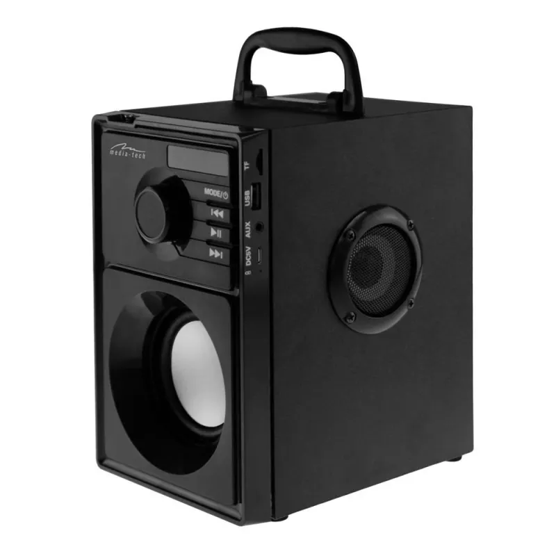 Altoparlante portatile MEDIA-TECH MT3179, 20 W (RMS 15 W), Bluetooth 5.1, FM, MicroSD, USB, AUX, Li-Ion, 6 h, cassa in legno