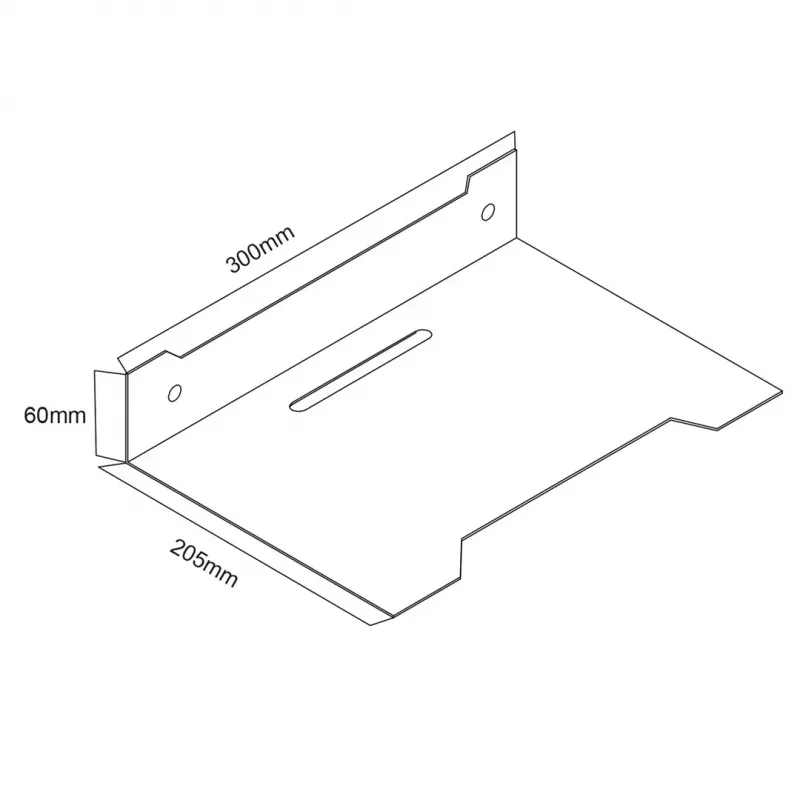Mensola da parete per decoder MACLEAN MC-122, acciaio, nera, carico max. 5 kg, interasse fori 219 mm