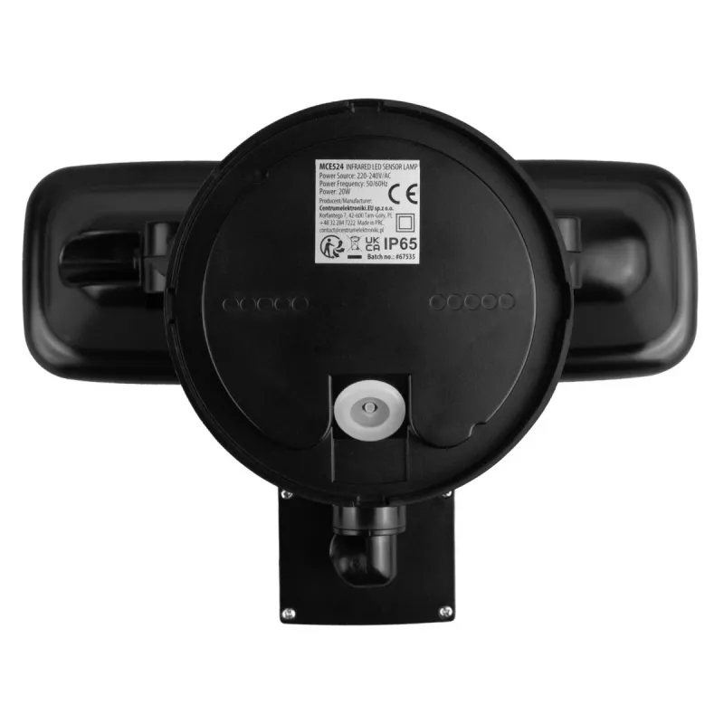 Lampada da parete LED MACLEAN MCE524 con rilevatore di movimento PIR, modello MCE524 B