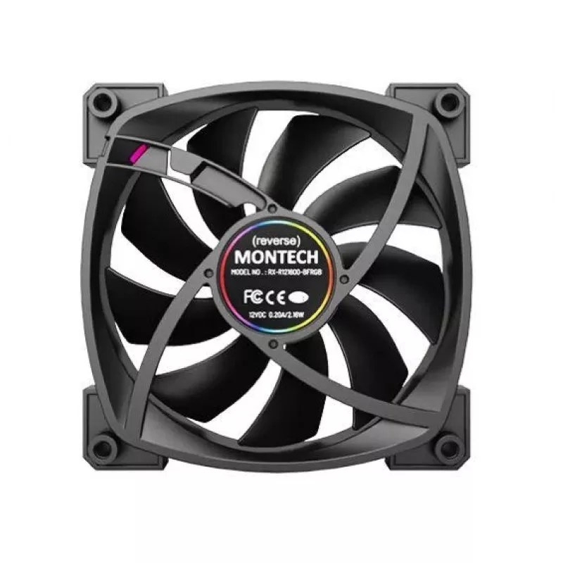 Montech RX120 PWM ventola per case PC 12 cm nero 3 pz.