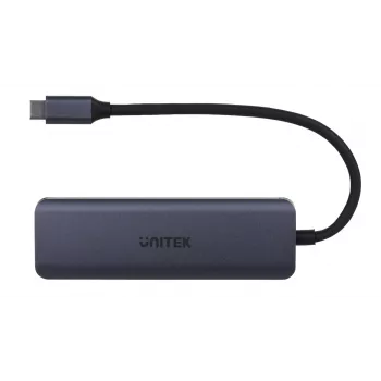 UNITEK uHUB Q4 hub USB Type-C 5000 Mbit/s grigio