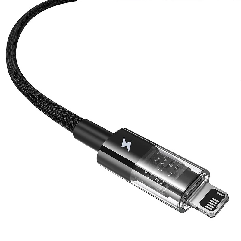 Baseus Gem Cavo USB a IP 2,4A ricarica rapida 2 m Nero