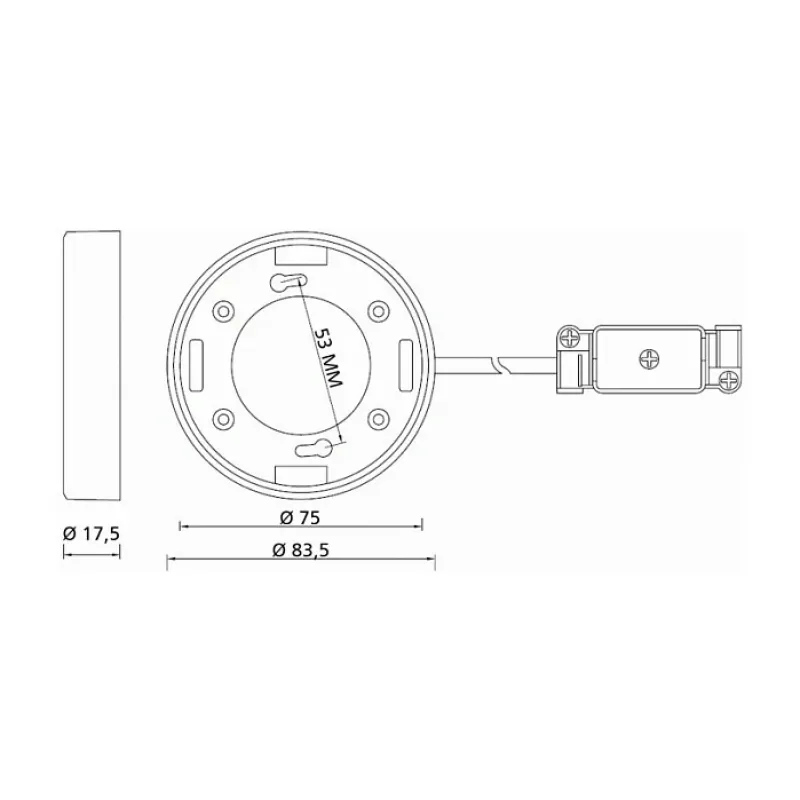 Accessorio per illuminazione DELOCK 46019, supporto da parete in plastica bianco, 83,5×83,5×26,5 mm