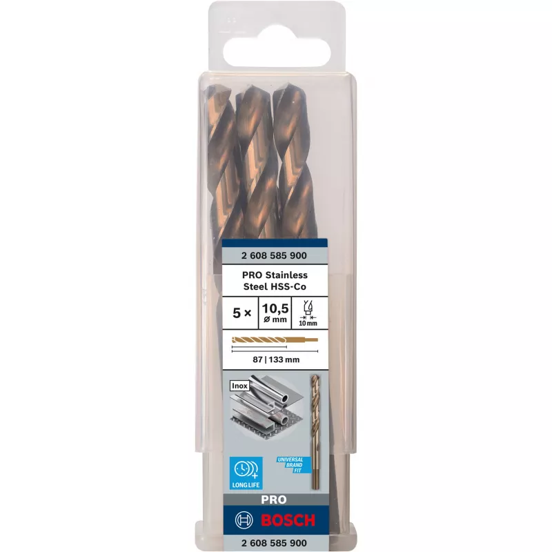 Set di punte elicoidali Bosch HSS Cobalt 2608585900 5 pezzi