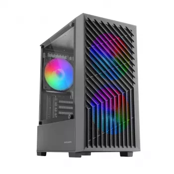 Case per PC TACENS Mars Gaming MC-VORTEX Mini Tower Mini-ITX/Micro-ATX vetro temperato nero, 3x120mm, GPU 27,3 cm, dissipatore CPU 162 mm