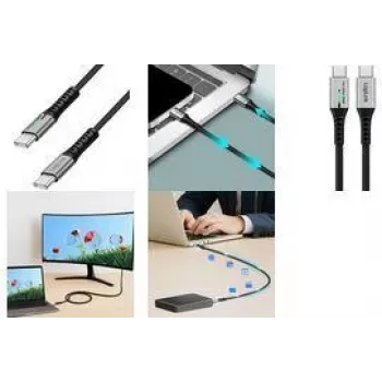 Cavo LogiLink USB 3.2 Gen2x2 Type-C C/connettore maschio a LED nero CU0434 - Cavo - Digitale/Dati