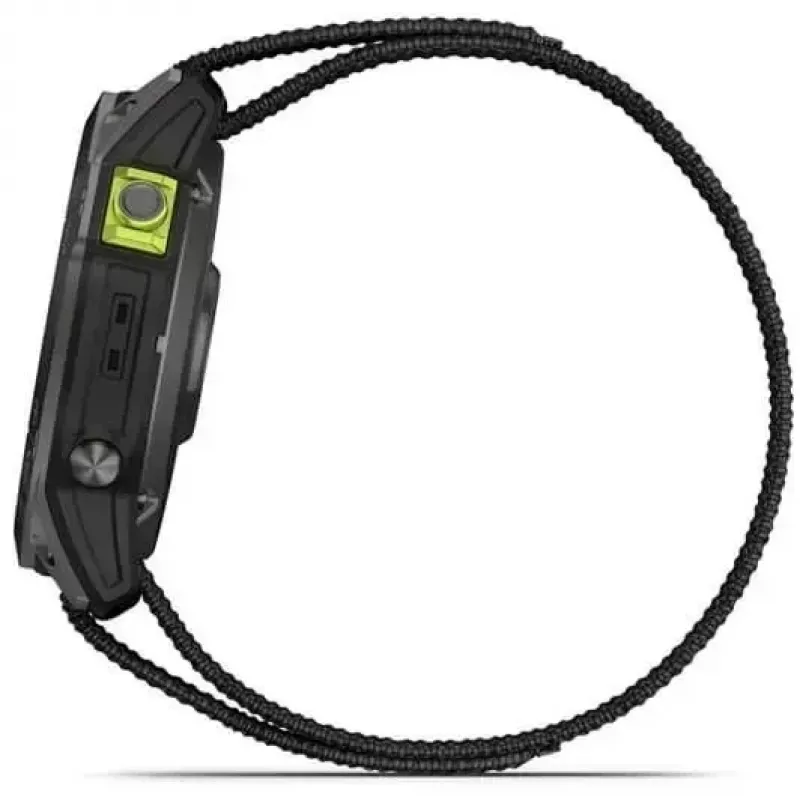 Orologio sportivo Garmin Enduro 2 Sapphire Solar 35 mm, schermo tattile MIP 1,4" 280 x 280, 32 GB, GPS, Wi-Fi, cassa in titanio DLC Carbon Grey, cinturino nero
