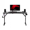 Scrivania da gaming huzaro Hero 3.6 — rettangolare 1400×600 mm, regolabile in altezza 560–790 mm, nero, gambe a H, piano da 15 mm