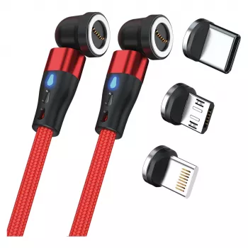 Cavo USB RealPower MagneticCharge2 1 m rosso ricarica rapida trasferimento dati