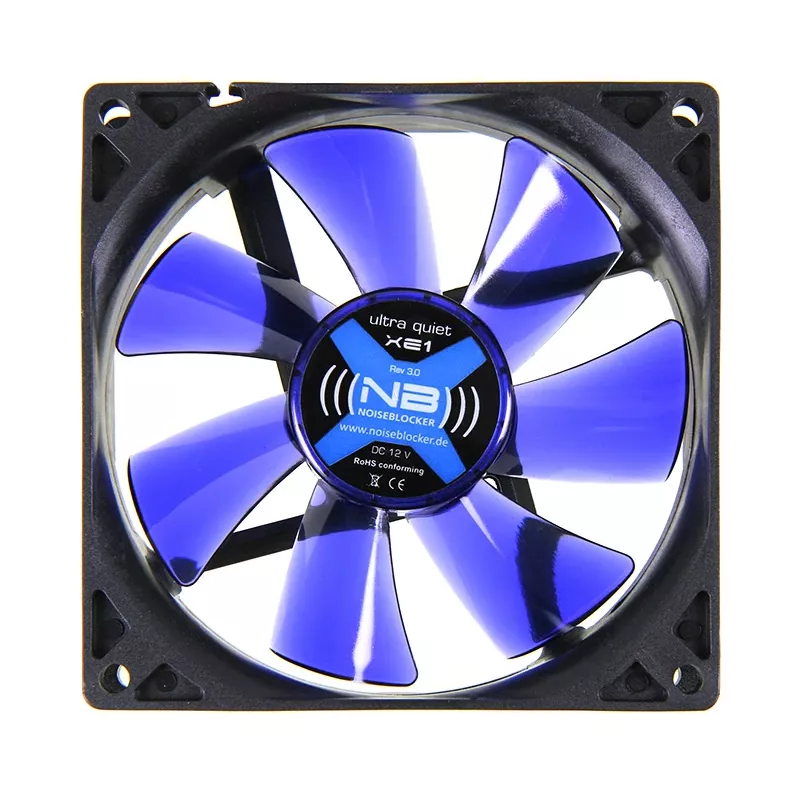 Ventola per case NoiseBlocker BlackSilentFan XE1 92 mm, 1500 giri/min, 17 dB, 50 m³/h, 4 V, nero