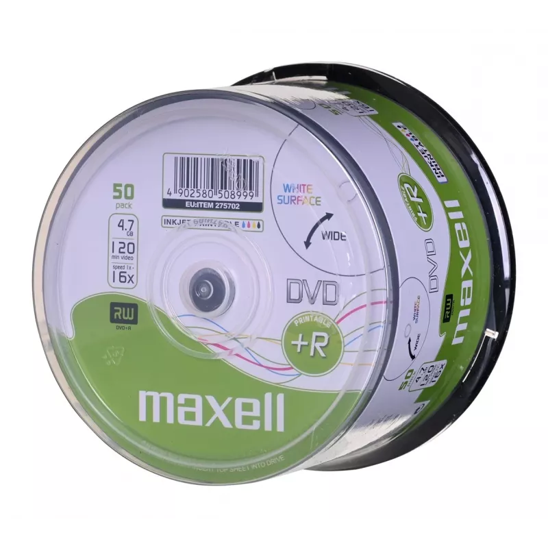 MAXELL DVD+R 4,7 GB 16x confezione da 50 stampabili cakebox
