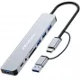 Hub USB-C QOLTEC 4x USB + lettore di schede SD/TF modello 53794