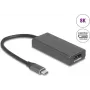 DELOCK 64316 adattatore cavo video USB Type-C su HDMI + DisplayPort, 0,15 m, alluminio, grigio